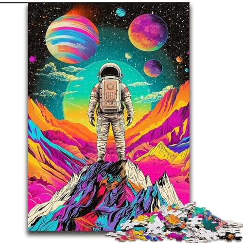 Puzzle für Teenager, 1000 Teile, Psychedelischer Rauch-Astronaut, für Kinder ab 14 Jahren, Lernspiel, Herausforderung, Spielzeug, Geschenk zum Geburtstag (Größe 26x38cm) von LiJianXXE