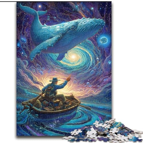 Puzzle für Teenager, 1000 Teile, Psychedelischer Wal, Lernspielzeug, ganze Familie (Größe 26x38cm) von LiJianXXE