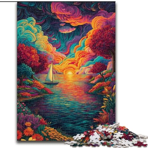 Puzzle für Teenager, 1000 Teile, Psychedelisches Boot, für Kinder ab 14 Jahren, Lernspiel, Herausforderung, Spielzeug, Geschenk zum Geburtstag (Größe 26x38cm) von LiJianXXE
