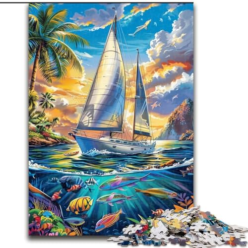 Puzzle für Teenager, 1000 Teile, Schiff segelt auf dem Ozean, für Kinder ab 14 Jahren, Lernspiel, Herausforderung, Spielzeug, Geschenk zum Geburtstag (Größe 26x38cm) von LiJianXXE