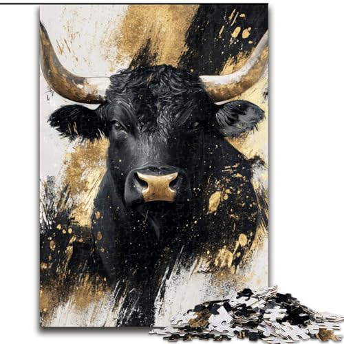 Puzzle für Teenager, 1000 Teile, Schwarzgold-Bulle, für Kinder ab 14 Jahren, Lernspiel, Herausforderung, Spielzeug, Geschenk zum Geburtstag (Größe 50x75cm) von LiJianXXE