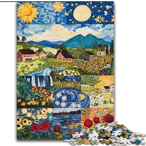 Puzzle für Teenager, 1000 Teile, Sonnenblume, Lernspielzeug, ganze Familie (Größe 50x75cm) von LiJianXXE