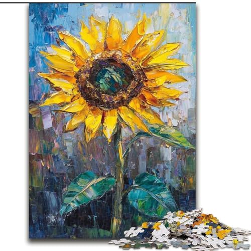 Puzzle für Teenager, 1000 Teile, Sonnenblume, für Kinder ab 14 Jahren, Lernspiel, Herausforderung, Spielzeug, Geschenk zum Geburtstag (Größe 26x38cm) von LiJianXXE
