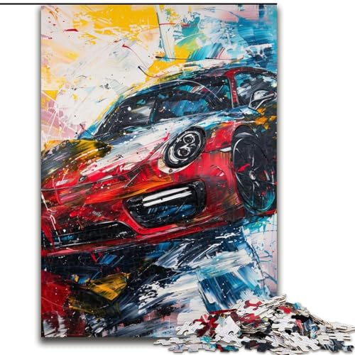 Puzzle für Teenager, 1000 Teile, Sportwagen-Graffiti, für Kinder ab 14 Jahren, Lernspiel, Herausforderung, Spielzeug, Geschenk zum Geburtstag (Größe 26x38cm) von LiJianXXE