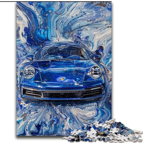 Puzzle für Teenager, 1000 Teile, Sportwagen-Ölgemälde, Lernspielzeug ganze Familie (Größe 50x75cm) von LiJianXXE