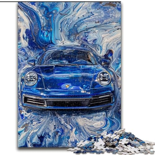 Puzzle für Teenager, 1000 Teile, Sportwagen-Ölgemälde, Quizspiel, Wanddekoration, einzigartige Geburtstags (Größe 26x38cm) von LiJianXXE