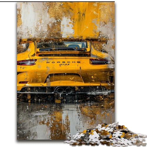 Puzzle für Teenager, 1000 Teile, Sportwagen-Ölgemälde, für Kinder ab 14 Jahren, Lernspiel, Herausforderung, Spielzeug, Geschenk zum Geburtstag (Größe 26x38cm) von LiJianXXE