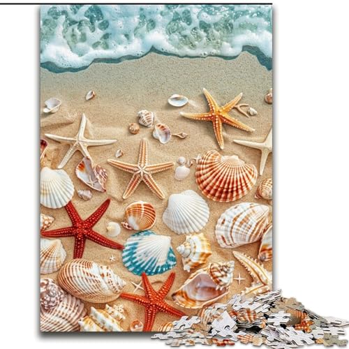 Puzzle für Teenager, 1000 Teile, Strandmuscheln, Familienspiel, Stressabbau, schwierige Herausforderung, stärkt die Liebe zwischen Paaren (Größe 50x75cm) von LiJianXXE
