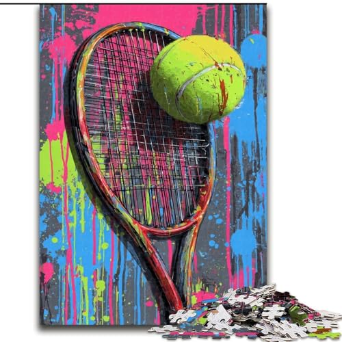Puzzle für Teenager, 1000 Teile, Tennis-Ölgemälde, für Kinder ab 14 Jahren, Lernspiel, Herausforderung, Spielzeug, Geschenk zum Geburtstag (Größe 50x75cm) von LiJianXXE