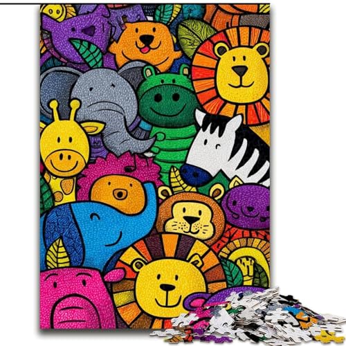 Puzzle für Teenager, 1000 Teile, Tierwelt, Quizspiel, Wanddekoration, einzigartige Geburtstags (Größe 26x38cm) von LiJianXXE
