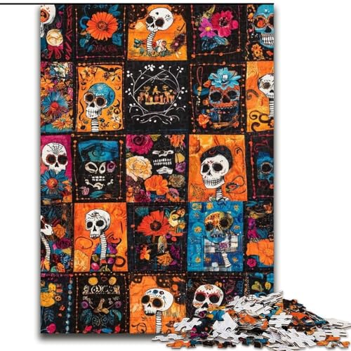 Puzzle für Teenager, 1000 Teile, Totenkopf-Collage, für Kinder ab 14 Jahren, Lernspiel, Herausforderung, Spielzeug, Geschenk zum Geburtstag (Größe 26x38cm) von LiJianXXE