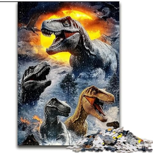 Puzzle für Teenager, 1000 Teile, Tyrannosaurus, Quizspiel, Wanddekoration, einzigartige Geburtstags (Größe 26x38cm) von LiJianXXE