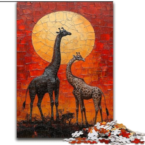 Puzzle für Teenager, 1000 Teile, afrikanische Tiere, für Kinder ab 14 Jahren, Lernspiel, Herausforderung, Spielzeug, Geschenk zum Geburtstag (Größe 26x38cm) von LiJianXXE