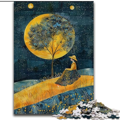 Puzzle für Teenager, 1000 Teile, hübsche Frau, Lernspielzeug, ganze Familie (Größe 50x75cm) von LiJianXXE
