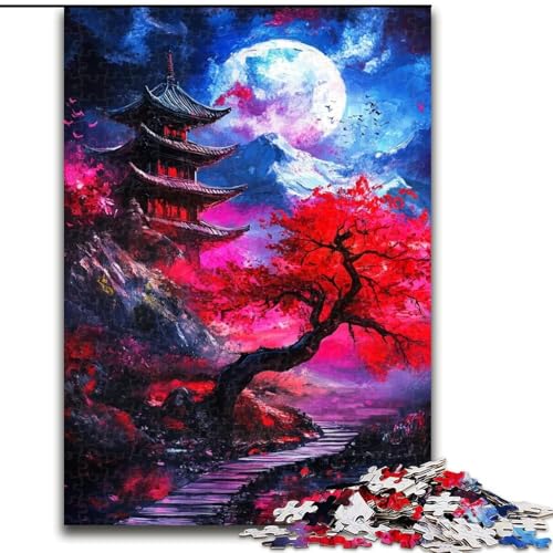 Puzzle für Teenager, 1000 Teile, japanische Tempel, Quizspiel, Wanddekoration, einzigartige Geburtstags (Größe 26x38cm) von LiJianXXE