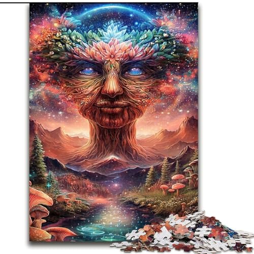 Puzzle für Teenager, 1000 Teile, psychedelisches Gesicht, Familienspiel, Stressabbau, schwierige Herausforderung, stärkt die Liebe zwischen Paaren (Größe 26x38cm) von LiJianXXE