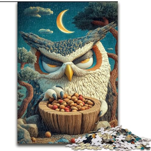 Puzzle für Teenager, 1000 schlafende Eule, dekomprimierendes intellektuelles Lernspielzeug, Geburtstagsgeschenk, Geschenke, Wandkunst (Größe 50x75cm) von LiJianXXE