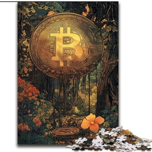 Puzzle für Teenager, 1000-teiliges Puzzle, Bitcoin-Logo, Elefantenspielzeug, intellektuelles Spiel, Geburtstagsgeschenk, Geschenke, Wandkunst für Kinder ab 14 Jahren (Größe 50x75cm) von LiJianXXE