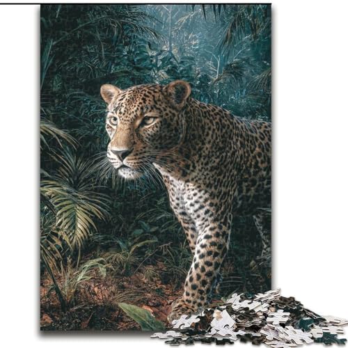 Puzzle für Teenager, 1000-teiliges Puzzle, Dschungelleopard, Elefantenspielzeug, Denkspiel, Geburtstagsgeschenk, Geschenke, Wandkunst für Kinder ab 14 Jahren (Größe 26x38cm) von LiJianXXE