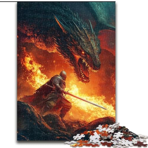 Puzzle für Teenager, 1000-teiliges Puzzle, Fantasy-Drache, Elefantenspielzeug, intellektuelles Spiel, Geburtstagsgeschenk, Geschenke, Wandkunst für Kinder ab 14 Jahren (Größe 26x38cm) von LiJianXXE