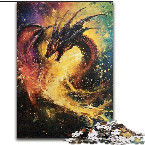Puzzle für Teenager, 1000-teiliges Puzzle, Fantasy-Drache, Elefantenspielzeug, intellektuelles Spiel, Geburtstagsgeschenk, Geschenke, Wandkunst für Kinder ab 14 Jahren (Größe 26x38cm) von LiJianXXE