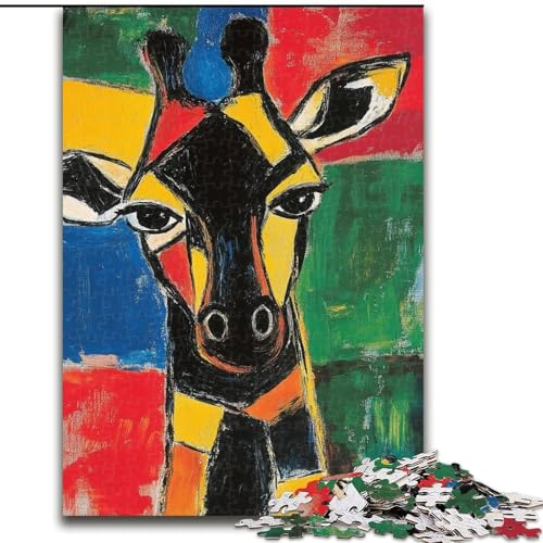 Puzzle für Teenager, 1000-teiliges Puzzle, Giraffenkunst, Elefantenspielzeug, intellektuelles Spiel, Geburtstagsgeschenk, Geschenke, Wandkunst für Kinder ab 14 Jahren (Größe 26x38cm) von LiJianXXE