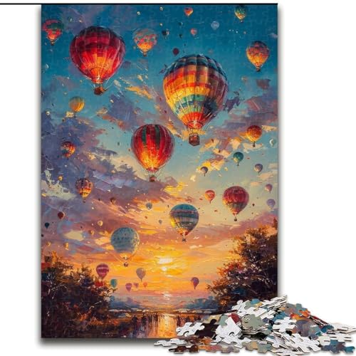 Puzzle für Teenager, 1000-teiliges Puzzle, Heißluftballon-Ölgemälde, Elefantenspielzeug, Denkspiel, Geburtstagsgeschenk, Geschenke, Wandkunst für Kinder ab 14 Jahren (Größe 26x38cm) von LiJianXXE