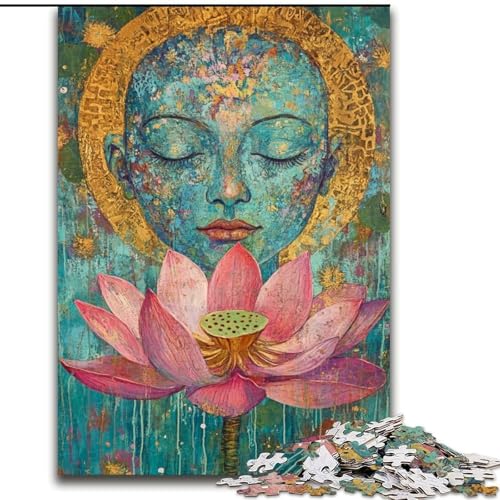 Puzzle für Teenager, 1000-teiliges Puzzle, Lotuskunst, Elefantenspielzeug, intellektuelles Spiel, Geburtstagsgeschenk, Geschenke, Wandkunst für Kinder ab 14 Jahren (Größe 50x75cm) von LiJianXXE