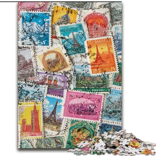 Puzzle für Teenager, 1000-teiliges Puzzle, Paris-Collage, Elefantenspielzeug, Denkspiel, Geburtstagsgeschenk, Geschenke, Wandkunst für Kinder ab 14 Jahren (Größe 50x75cm) von LiJianXXE