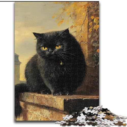 Puzzle für Teenager, 1000-teiliges Puzzle, Schwarze Katze, Elefantenspielzeug, Denkspiel, Geburtstagsgeschenk, Geschenke, Wandkunst für Kinder ab 14 Jahren (Größe 26x38cm) von LiJianXXE