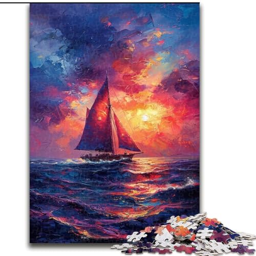 Puzzle für Teenager, 1000-teiliges Puzzle, Seesegelboot, Elefantenspielzeug, Denkspiel, Geburtstagsgeschenk, Geschenke, Wandkunst für Kinder ab 14 Jahren (Größe 26x38cm) von LiJianXXE