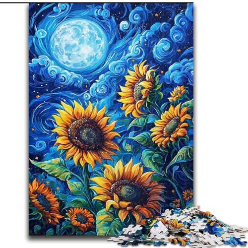 Puzzle für Teenager, 1000-teiliges Puzzle, Sonnenblume, Elefantenspielzeug, Denkspiel, Geburtstagsgeschenk, Geschenke, Wandkunst für Kinder ab 14 Jahren (Größe 26x38cm) von LiJianXXE
