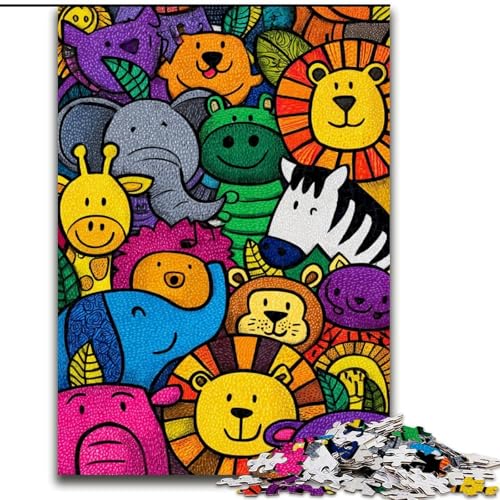 Puzzle für Teenager, 1000-teiliges Puzzle, Tierwelt, Elefantenspielzeug, Denkspiel, Geburtstagsgeschenk, Geschenke, Wandkunst für Kinder ab 14 Jahren (Größe 50x75cm) von LiJianXXE