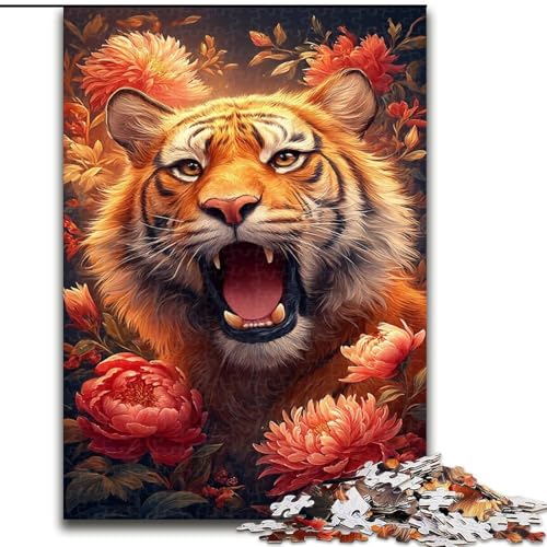 Puzzle für Teenager, 1000-teiliges Puzzle, geheimnisvoller Tiger, Elefantenspielzeug, intellektuelles Spiel, Geburtstagsgeschenk, Geschenke, Wandkunst für Kinder ab 14 Jahren (Größe 26x38cm) von LiJianXXE