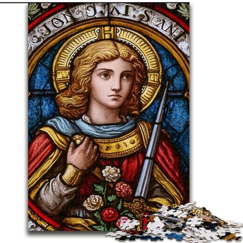 Puzzle für Teenager, 1000-teiliges Puzzle Saint A Stained Glass, Elefantenspielzeug, Denkspiel, Geburtstagsgeschenk, Geschenke, Wandkunst für Kinder ab 14 Jahren (Größe 26x38cm) von LiJianXXE