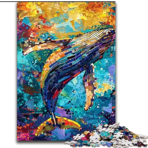 Puzzle für Teenager, Buckelwal, Familienspiel, Stressabbau, schwierige Herausforderung, EIN Kunstwerk für Kinder ab 14 Jahren (Größe 26x38cm) von LiJianXXE