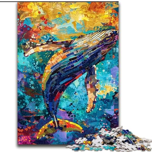 Puzzle für Teenager, Buckelwal, Familienspiel, Stressabbau, schwierige Herausforderung, EIN Kunstwerk für Kinder ab 14 Jahren (Größe 50x75cm) von LiJianXXE