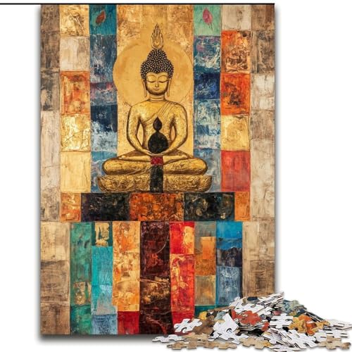 Puzzle für Teenager, Buddha-Kunst, Familienspiel zum Stressabbau, schwierige Herausforderung, EIN Kunstwerk für Kinder ab 14 Jahren (Größe 26x38cm) von LiJianXXE
