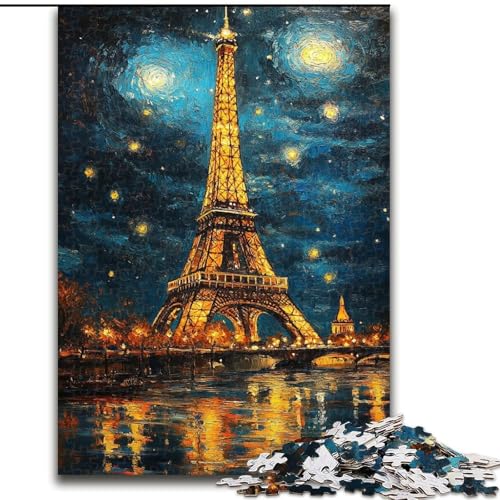 Puzzle für Teenager, Eiffelturm in Paris, Familienspiel zum Stressabbau, schwierige Herausforderung, EIN Kunstwerk für Kinder ab 14 Jahren (Größe 26x38cm) von LiJianXXE