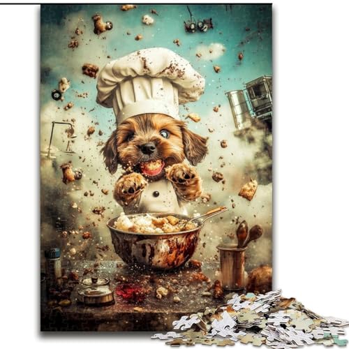 Puzzle für Teenager, Kochhund, Familienspiel zum Stressabbau, schwierige Herausforderung, EIN Kunstwerk für Kinder ab 14 Jahren (Größe 50x75cm) von LiJianXXE