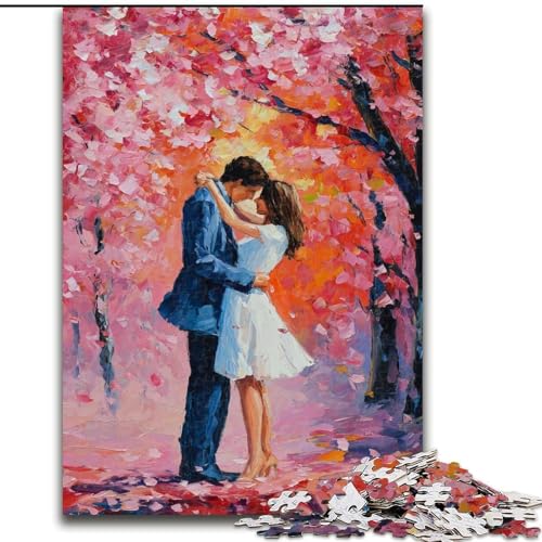 Puzzle für Teenager, Paar unter dem Weihnachtsbaum, Familienspiel zum Stressabbau, schwierige Herausforderung, EIN Kunstwerk für Kinder ab 14 Jahren (Größe 26x38cm) von LiJianXXE