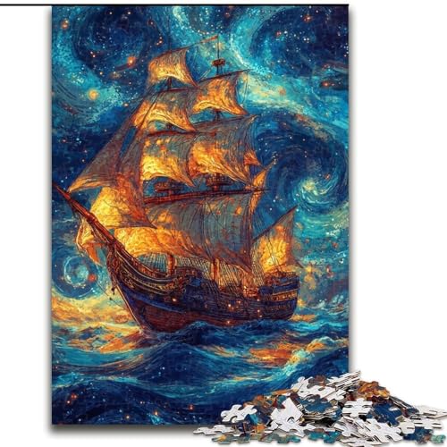 Puzzle für Teenager, Piratenschiff, Familienspiel, Stressabbau, schwierige Herausforderung, EIN Kunstwerk für Kinder ab 14 Jahren (Größe 50x75cm) von LiJianXXE