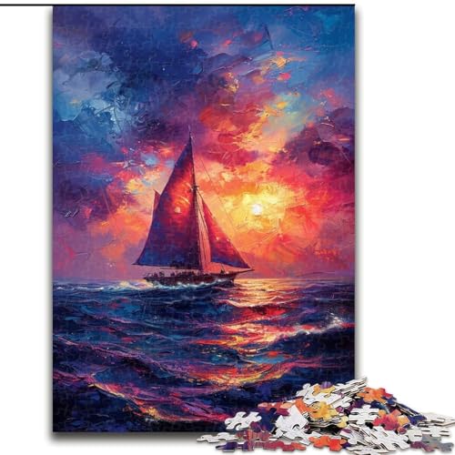 Puzzle für Teenager, Segelboot, Familienspiel, Stressabbau, schwierige Herausforderung, EIN Kunstwerk für Kinder ab 14 Jahren (Größe 50x75cm) von LiJianXXE
