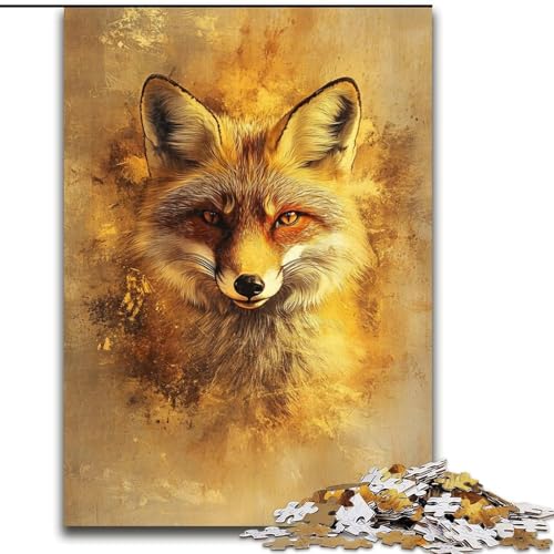 Puzzle für Teenager, Tierfuchs, Familienspiel zum Stressabbau, schwierige Herausforderung, stärkt die Liebe zwischen Paaren (Größe 26x38cm) von LiJianXXE