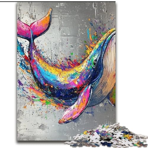 Puzzle für Teenager, Wal-Graffiti, Familienspiel zum Stressabbau, schwierige Herausforderung, EIN Kunstwerk für Kinder ab 14 Jahren (Größe 50x75cm) von LiJianXXE