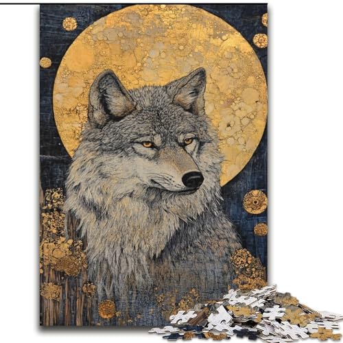 Puzzle für Teenager, Wolfskunst, Familienspiel zum Stressabbau, schwierige Herausforderung, EIN Kunstwerk für Kinder ab 14 Jahren (Größe 26x38cm) von LiJianXXE