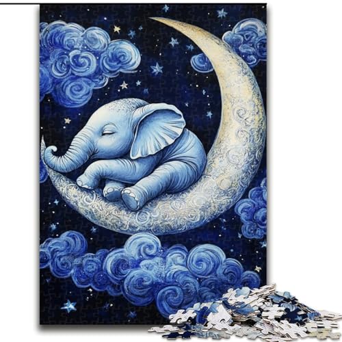 Puzzle für Teenager, schlafender Elefant, Familienspiel zum Stressabbau, schwierige Herausforderung, EIN Kunstwerk für Kinder ab 14 Jahren (Größe 50x75cm) von LiJianXXE