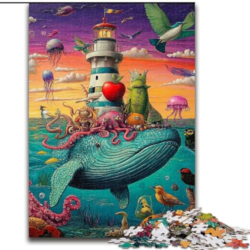 Puzzle für Teenager Walhaus, Familienspiel zum Stressabbau, schwierige Herausforderung, EIN Kunstwerk für Kinder ab 14 Jahren (Größe 50x75cm) von LiJianXXE