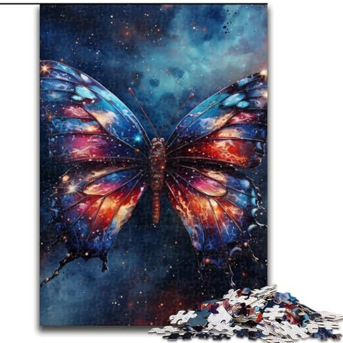 Puzzle mit 1000 Teilen, Galaxie-Schmetterlings-Puzzle aus Pappe, anspruchsvolles DIY-Denkspiel, perfektes Familienspiel oder dekoratives Geschenk, 1000 Teile(26x38cm) von LiJianXXE