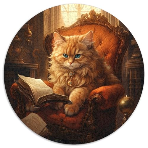 Puzzle mit 1000 Teilen, Katzen-Lesebuch, rundes 1000-teiliges Puzzle, Familienspielabend, Heimdekoration und Gehirntrainingsgeschenk, 67,5 x 67,5 cm Puzzle mit 1000 Teilen, Katzen-Lesebuch, rundes 1000-teiliges Puzzle, Familienspielabend, Heimdekoration und Gehirntrainingsgeschenk, 67,5 x 67,5 cm von LiJianXXE
